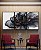 Trio de Quadros Flor Abstrata Fumê Preto Dourado Branco Canvas Moldura - Imagem 4