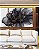 Trio de Quadros Flor Abstrata Fumê Preto Dourado Branco Canvas Moldura - Imagem 1