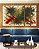 Trio de Quadros Estilizados Abstrato Verde Oliva Vermelho Carmim Efeito Pintura Canvas Moldura - Imagem 3