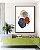 Quadro Vertical Abstrato Minimalista Formas Azul Terracota Canvas Moldura - Imagem 3