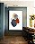 Quadro Vertical Abstrato Minimalista Formas Azul Terracota Canvas Moldura - Imagem 4