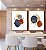 Duo de Quadros Abstrato Minimalista Formas Azul Terracota Canvas Moldura - Imagem 1