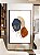 Quadro Vertical Abstrato Formas Minimalista Azul Terracota Canvas Moldura - Imagem 2