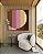 Quadro Quadrado Abstrato Geométrico Degradê Circulo Listras Rosa Antigo Marrom Areia Canvas Moldura - Imagem 2