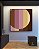 Quadro Quadrado Abstrato Geométrico Degradê Circulo Listras Rosa Antigo Marrom Areia Canvas Moldura - Imagem 5