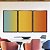 Trio de Quadros Abstrato Degradê Azul Amarelo Ouro Laranja Tangerina Canvas Moldura - Imagem 4