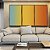 Trio de Quadros Abstrato Degradê Azul Amarelo Ouro Laranja Tangerina Canvas Moldura - Imagem 5
