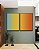 Duo de Quadros Abstrato Degradê Azul Amarelo Ouro Laranja Tangerina Canvas Moldura - Imagem 5