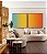 Duo de Quadros Quadrados Abstrato Degradê Azul Amarelo Ouro Laranja Tangerina Canvas Moldura - Imagem 3