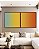 Duo de Quadros Quadrados Abstrato Degradê Azul Amarelo Ouro Laranja Tangerina Canvas Moldura - Imagem 5