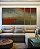 Trio de Quadros Estilizados Verde Oliva Vermelho Carmim Azul Acinzentado Textura Canvas Moldura - Imagem 1