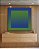 Quadro Quadrado Abstrato Geométrico Degradê Margem Azul Marinho Verde Esmeralda Canvas Moldura - Imagem 2