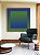 Quadro Quadrado Abstrato Geométrico Degradê Margem Azul Marinho Verde Esmeralda Canvas Moldura - Imagem 1