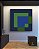Quadro Quadrado Abstrato Geométrico Azul Marinho Verde Esmeralda Canvas Moldura - Imagem 4