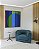 Quadro Quadrado Abstrato Geométrico Degradê Circulo Listras Azul Marinho Verde Esmeralda Canvas Moldura - Imagem 2