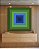 Quadro Quadrado Grométrico Abstrato Azul Marinho Verde Esmeralda Canvas Moldura - Imagem 2