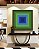 Quadro Quadrado Grométrico Abstrato Azul Marinho Verde Esmeralda Canvas Moldura - Imagem 4