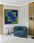 Quadro Quadrado Geométrico Abstrato Azul Marinho Verde Esmeralda Arte Canvas Moldura - Imagem 4