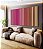 Trio de Quadros Estilizados Abstrato Degradê Listras Rosa Choque Bege Caramelo Canvas Moldura - Imagem 1