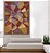 Quadro Vertical Abstrato Mosaico Vermelho Carmim Lilás Bronze Bordô Canvas Moldura - Imagem 3