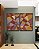 Duo de Quadros Abstrato Mosaico Vermelho Carmim Lilás Bronze Bordô Canvas Moldura - Imagem 3