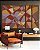 Trio de Quadros Estilizados Abstrato Mosaico Vermelho Carmim Lilás Bronze Bordô Canvas Moldura - Imagem 3