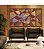 Trio de Quadros Estilizados Abstrato Mosaico Vermelho Carmim Lilás Bronze Bordô Canvas Moldura - Imagem 1