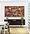 Trio de Quadros Estilizados Abstrato Mosaico Vermelho Carmim Lilás Bronze Bordô Canvas Moldura - Imagem 5