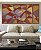 Trio de Quadros Estilizados Abstrato Mosaico Vermelho Carmim Lilás Bronze Bordô Canvas Moldura - Imagem 4