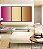 Trio de Quadros Abstrato Degradê Rosa Choque Bege Caramelo Canvas Moldura - Imagem 3