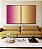 Duo de Quadros Abstrato Degradê Rosa Choque Bege Caramelo Canvas Moldura - Imagem 4