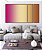 Trio de Quadros Estilizados Abstrato Degradê Rosa Choque Bege Caramelo Canvas Moldura - Imagem 5