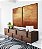 Duo de Quadros Abstrato Marrom Terra Bronze Caramelo Textura Canvas Moldura - Imagem 2
