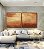Duo de Quadros Quadrados Abstrato Marrom Terra Bronze Caramelo Textura Canvas Moldura - Imagem 2