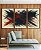 Trio de Quadros Abstrato Azul Vermelho Bordô Coral Textura Canvas Moldura - Imagem 4
