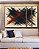 Trio de Quadros Estilizados Abstrato Azul Vermelho Bordô Coral Textura Canvas Moldura - Imagem 3