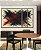 Trio de Quadros Estilizados Abstrato Azul Vermelho Bordô Coral Textura Canvas Moldura - Imagem 1