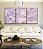 Trio de Quadros Abstrato Mosaico Roxo Lavanda Rosa Branco Canvas Moldura - Imagem 5