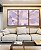 Trio de Quadros Abstrato Mosaico Roxo Lavanda Rosa Branco Canvas Moldura - Imagem 1