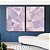 Duo de Quadros Abstrato Mosaico Roxo Lavanda Rosa Branco Canvas Moldura - Imagem 3