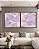 Duo de Quadros Quadrados Abstrato Mosaico Roxo Lavanda Rosa Branco Canvas Moldura - Imagem 3
