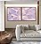 Duo de Quadros Quadrados Abstrato Mosaico Roxo Lavanda Rosa Branco Canvas Moldura - Imagem 5