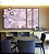 Trio de Quadros Estilizados Abstrato Mosaico Roxo Lavanda Rosa Branco Canvas Moldura - Imagem 1