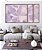 Trio de Quadros Estilizados Abstrato Mosaico Roxo Lavanda Rosa Branco Canvas Moldura - Imagem 5
