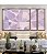 Trio de Quadros Estilizados Abstrato Mosaico Roxo Lavanda Rosa Branco Canvas Moldura - Imagem 4