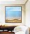 Quadro Quadrado Mar Azul Céu Claro Praia e Pedras Natureza Canvas Moldura - Imagem 1