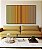 Duo de Quadros Degradê Listras Amarelo Ouro Laranja Tangerina Azul Canvas Moldura - Imagem 5