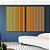 Duo de Quadros Degradê Listras Amarelo Ouro Laranja Tangerina Azul Canvas Moldura - Imagem 1