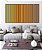 Trio de Quadros Estilziados Degradê Listras Amarelo Ouro Laranja Tangerina Azul Canvas Moldura - Imagem 5