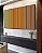 Trio de Quadros Estilziados Degradê Listras Amarelo Ouro Laranja Tangerina Azul Canvas Moldura - Imagem 2